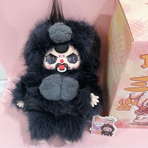 Baby Three 400% V3 SECRET - Black Gorilla w/ Customized Face & Pacifier RARE HTF